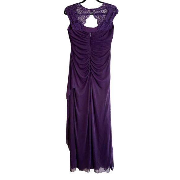 XSCAPE DRESS GOWN 10 PURPLE MOTHER OF THE BRIDE FORMAL EVENING WEDDING GUEST - Picture 4 of 10